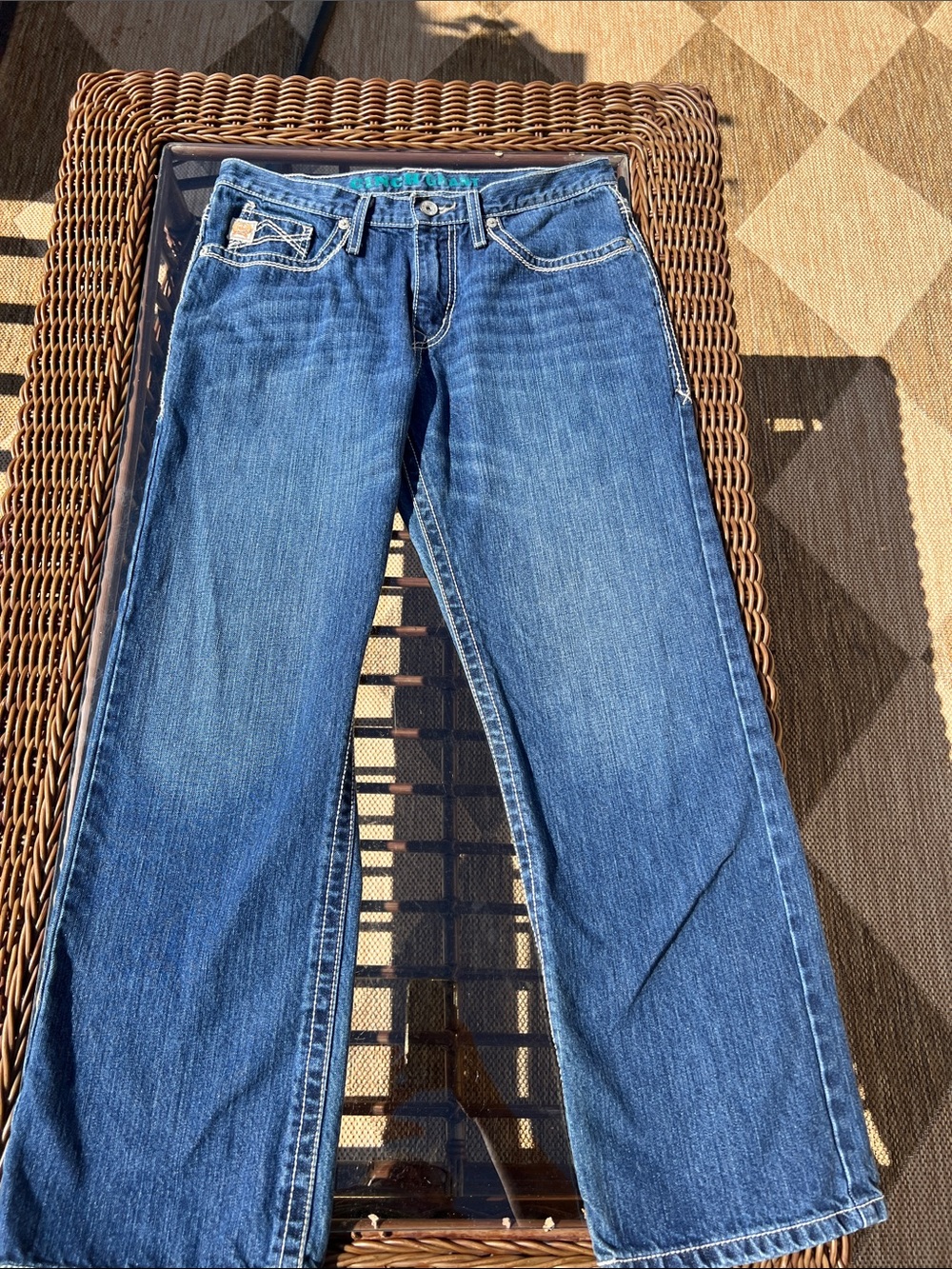 Cinch Men’s Grant Boot Cut Jeans in Medium Blue Denim